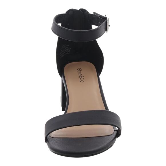 Style & Co Women's Janiee Ankle Strap Block Heel Sandals Black Size 8 1/2 - Picture 3 of 3